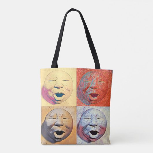 Moon Face Canvas tas (Achterkant)