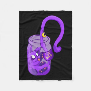 Moon Face Cat Nap - Schattigee kat Fleece Deken