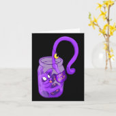 Moon Face Cat Nap - Schattigee kat Kaart (Gele Bloem)