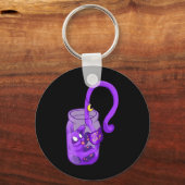 Moon Face Cat Nap - Schattigee kat Sleutelhanger (Voorkant)