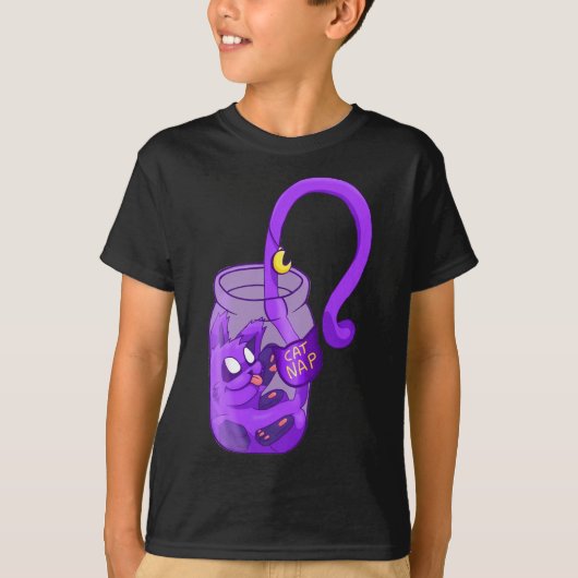 Moon Face Cat Nap - Schattigee kat T-shirt (Voorkant)