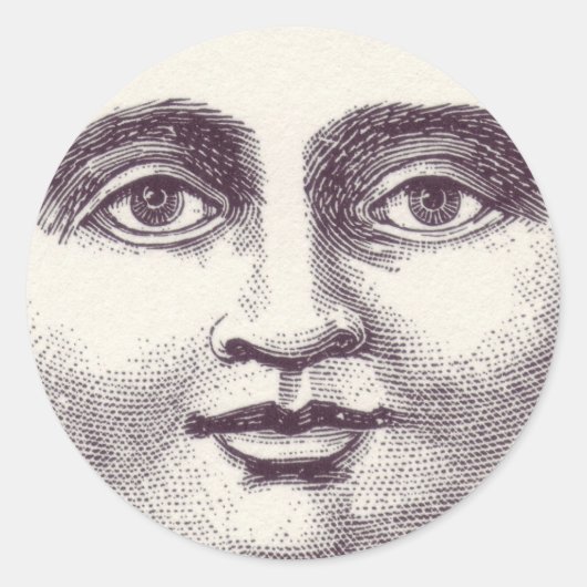 Moon Face Gift seal Sticker (Voorkant)
