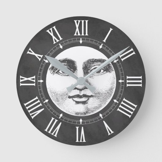  Moon Face in Chalk White Ronde Klok (Voorkant)