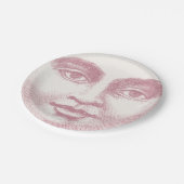  Moon Face in Roze Papieren Bordje (Gekanteld)