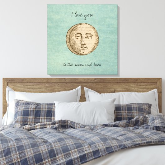 Moon Face Love Canvas Afdruk (Insitu (Slaapkamer))