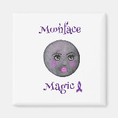 Moon Face paarse lint lupus Magneet (Voorkant)
