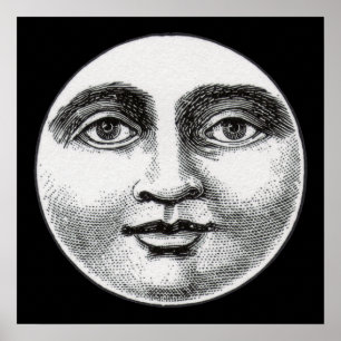 Moon Face Poster
