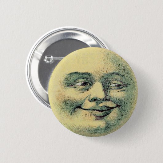 Moon Face Ronde Button 5,7 Cm (Voorkant /achterkant)