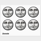 Moon Face Ronde Sticker (Vel)