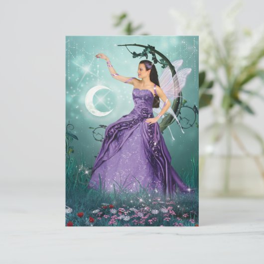 Moon Fairy Bedankkaart (Staand voorkant)