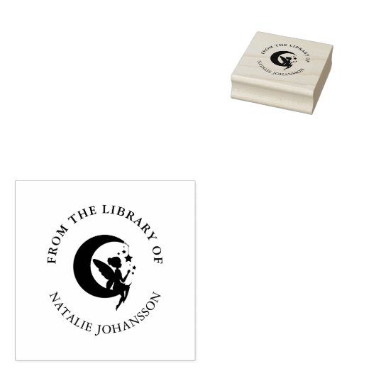 Moon Fairy From The Library Of Custom Book Rubberstempel (Gestempeld)