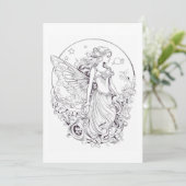 Moon Fairy kleur je eigen Wenskaart (Staand voorkant)