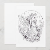 Moon Fairy kleur je eigen Wenskaart (Voorkant / Achterkant)