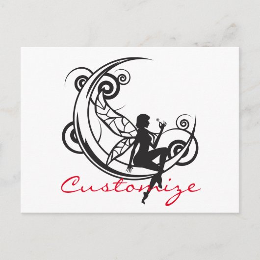 Moon Fairy Silhouette Thunder_Cove Briefkaart (Voorkant)