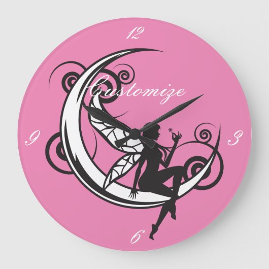 Moon Fairy Silhouette Thunder_Cove Grote Klok (Voorkant)