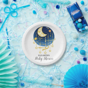 Moon Falling Stars Baby shower Papieren Bordje