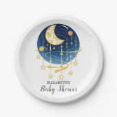 Moon Falling Stars Baby shower Papieren Bordje (Voorkant)