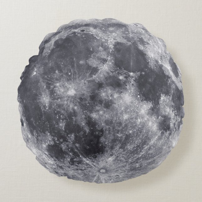 Moon - Farside of moon on back Rond Kussen (Voorkant)