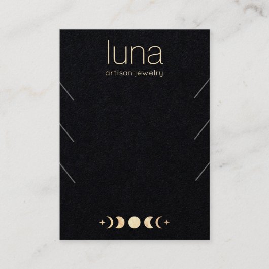Moon Fase 3 Ketting Bracelet Display Holder Visitekaartje (Voorkant)
