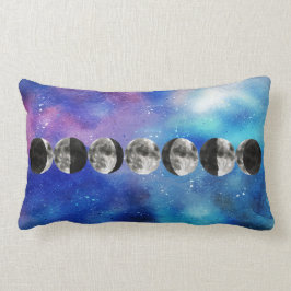 Moon faseert over kleurrijke ruimte kussen