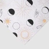 Moon faseert zon handsignalen retro alchemie tissuepapier (Detail)