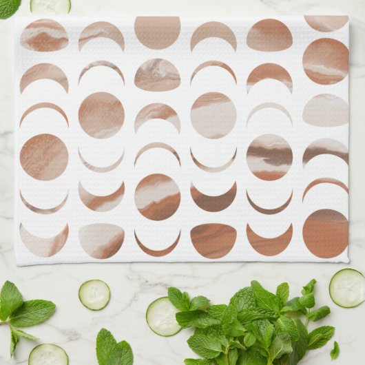 Moon Fasen geverfd marmer zien er goud uit en crèm Theedoek (Gevouwen)