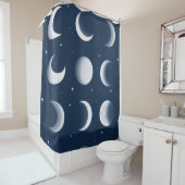 Moon Fasen Grid Hemels Patroon Ontwerp Douchegordijn (In situ)