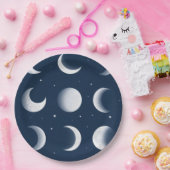 Moon Fasen Grid Hemels Patroon Ontwerp Papieren Bordje (Feest)