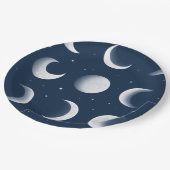Moon Fasen Grid Hemels Patroon Ontwerp Papieren Bordje (Gekanteld)