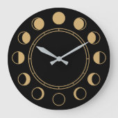 Moon Fasen Waxing Gibbous & Waning Crescent Grote Klok (Voorkant)