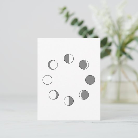 MOON FASES BRIEFKAART (Staand voorkant)