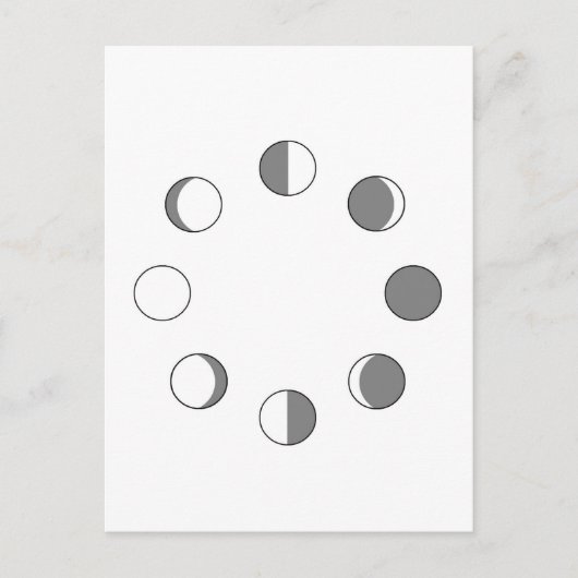 MOON FASES BRIEFKAART (Voorkant)