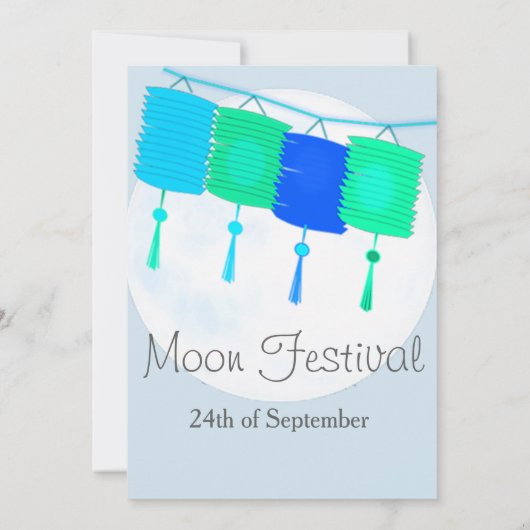 Moon Festival Chinese herfst uitnodiging (Achterkant)