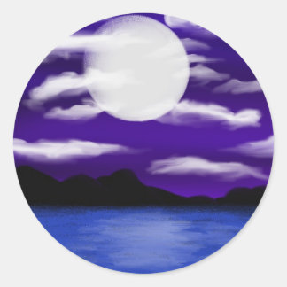Moon Filled Night door Chrystal zelfmoord Ronde Sticker