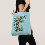 Moon Floral Tattoo Art Boho Tote Bag (Dichtbij)