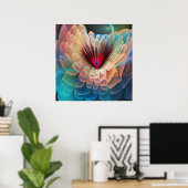 Moon Flower, artistiek fractal abstract Poster (Thuiskantoor)