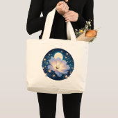 Moon Flower Design Grote Tote Bag (Voorkant (product))