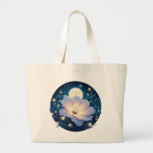 Moon Flower Design Grote Tote Bag (Voorkant)