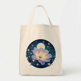 Moon Flower Design Tote Bag