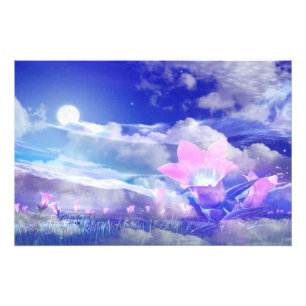 Moon Flower Foto Afdruk