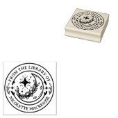 Moon Flower Hand Geïllustreerde Bibliotheekstempel Rubberstempel (Gestempeld)