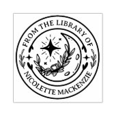 Moon Flower Hand Geïllustreerde Bibliotheekstempel Rubberstempel (Afrduk)