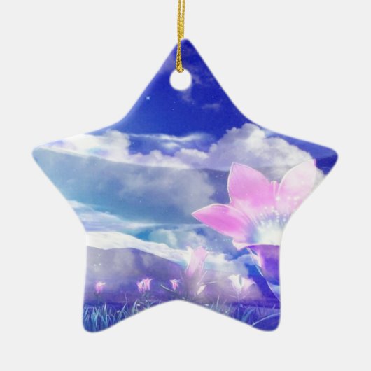 Moon Flower Keramisch Ornament (Voorkant)