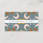 Moon Flowers Modern Pattern Visitekaartje (Voorkant)