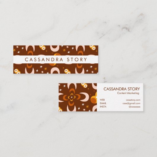 Moon Flowers Modern Pattern Visitekaartje (Voorkant / Achterkant)