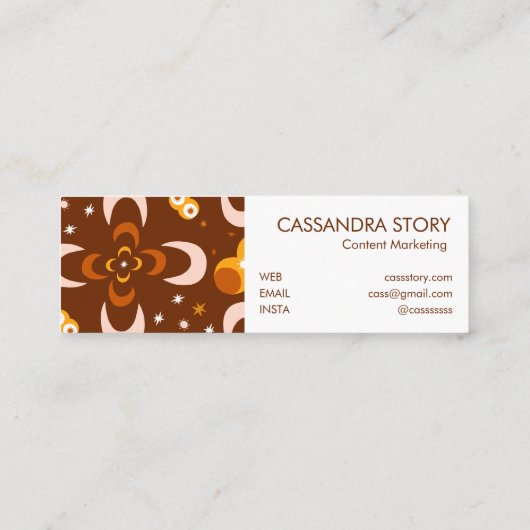 Moon Flowers Modern Pattern Visitekaartje (Achterkant)