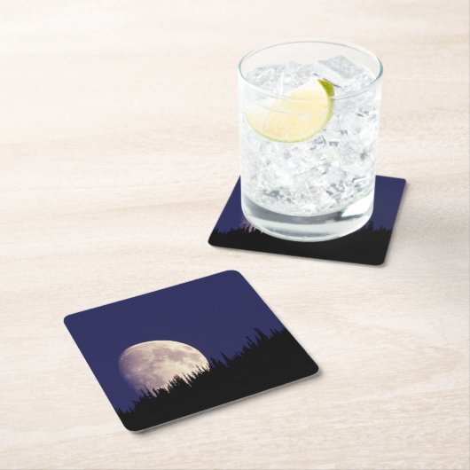Moon & Forest | Nationaal park Glacier Montana Kartonnen Onderzetters (Insitu)