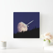 Moon & Forest | Nationaal park Glacier Montana Vierkante Klok (Huis)