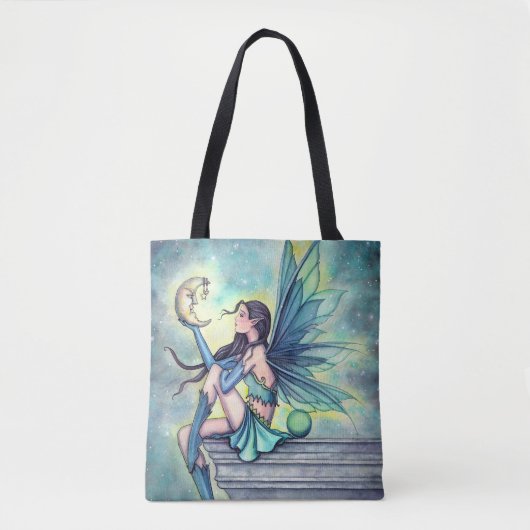 Moon Friend Fairy Fantasy Kunst van Molly Harrison Tote Bag (Voorkant)
