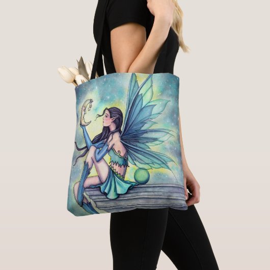 Moon Friend Fairy Fantasy Kunst van Molly Harrison Tote Bag (Dichtbij)